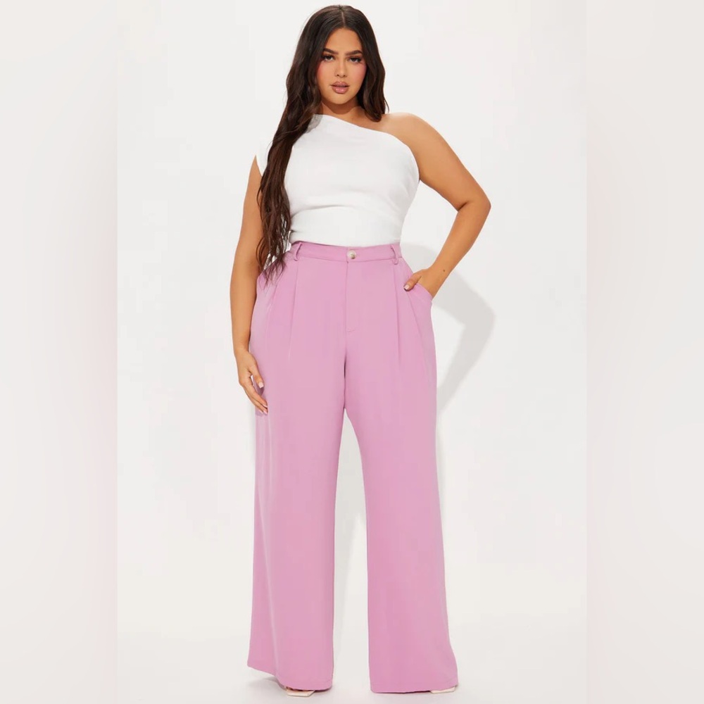 Fashion Nova Pink Wide Leg Pants